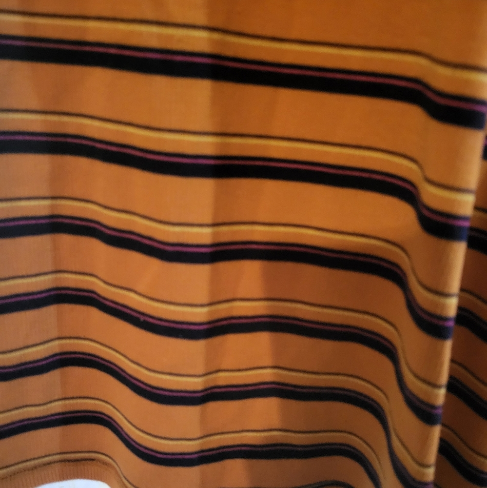 Cuye dress spaghetti straps soft orange with bluish purple stripes size is